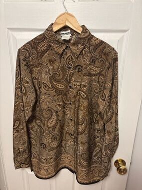 Vintage Brown Paisley Blouse